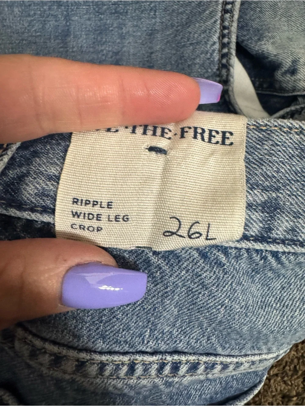 Free People Ripple wide leg crop